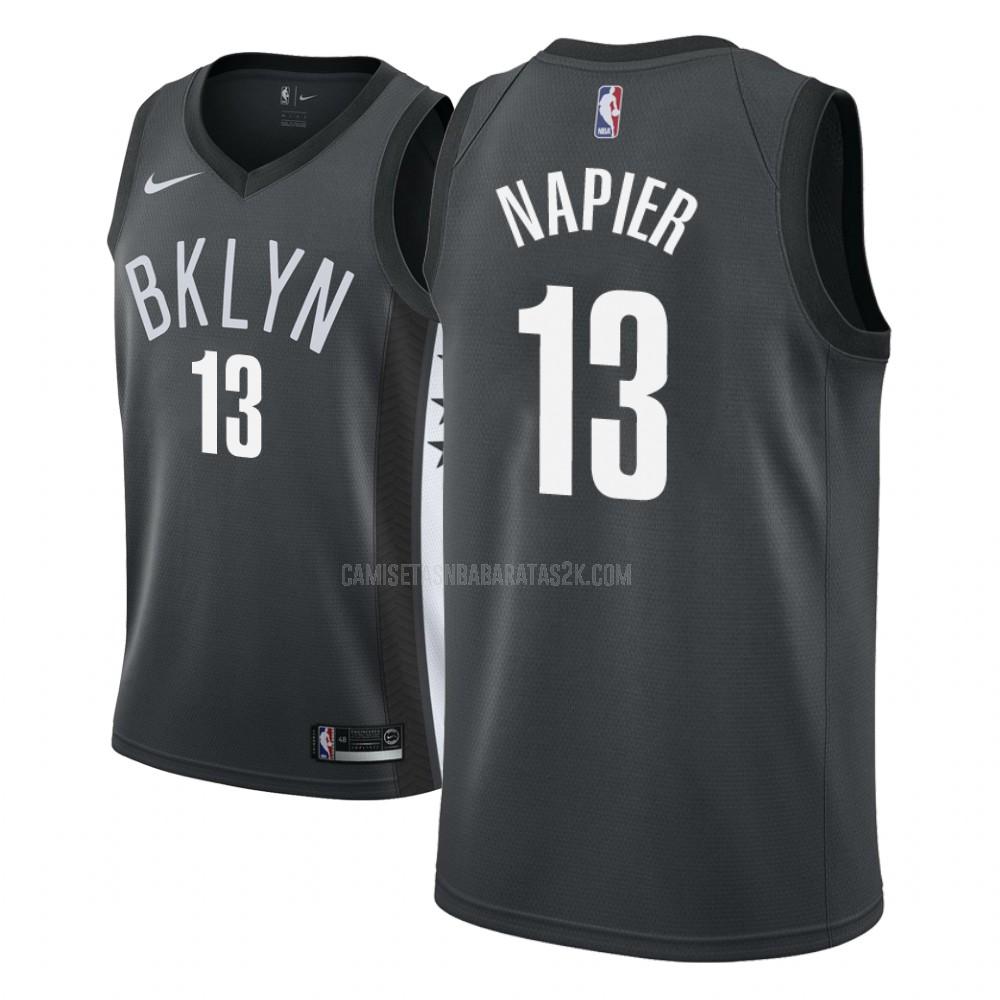 camiseta brooklyn nets de la shabazz napier 13 hombres negro statement 2018-19