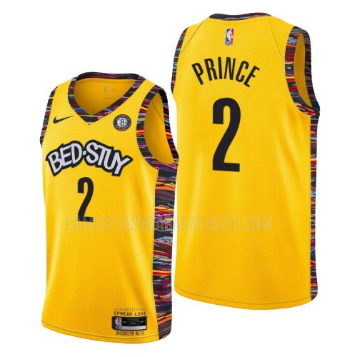 camiseta brooklyn nets de la taurean prince 2 hombres amarillo edición city 2019-20