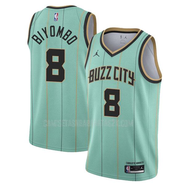 camiseta charlotte hornets de la bismack biyombo 8 hombres verde city edition 2020-21