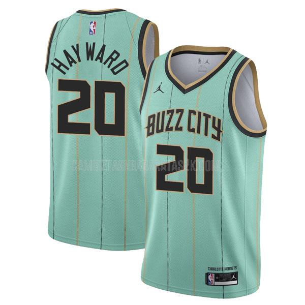 camiseta charlotte hornets de la gordon hayward 20 hombres verde city edition 2020-21