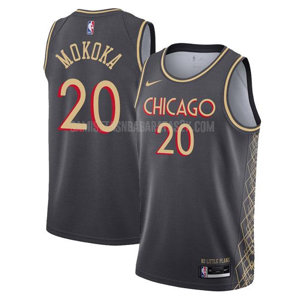 camiseta chicago bulls de la adam mokoka 20 hombres negro city edition 2020-21