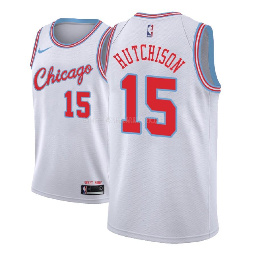 camiseta chicago bulls de la chandler hutchison 15 hombres blanco edición city 2018 nba draft