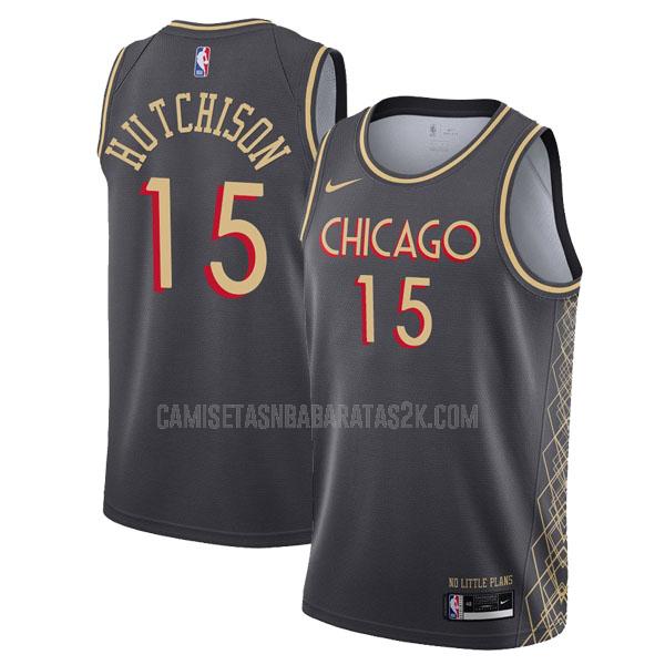 camiseta chicago bulls de la chandler hutchison 15 hombres negro city edition 2020-21