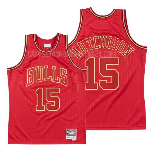 camiseta chicago bulls de la chandler hutchison 15 hombres rojo throwback 2020