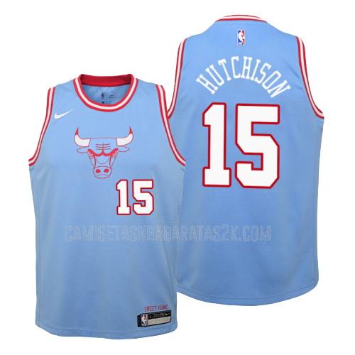 camiseta chicago bulls de la chandler hutchison 15 niños azul edición city 2019-20