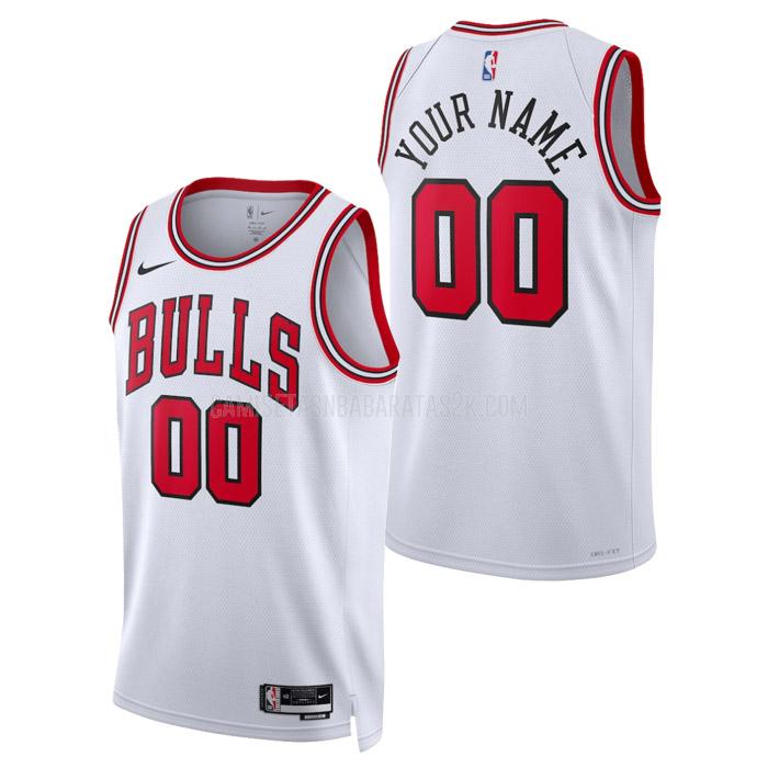 camiseta chicago bulls de la custom hombre blanco association edition 2023