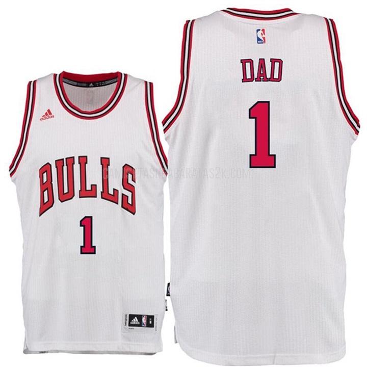 camiseta chicago bulls de la dad 1 hombres blanco dia del padre