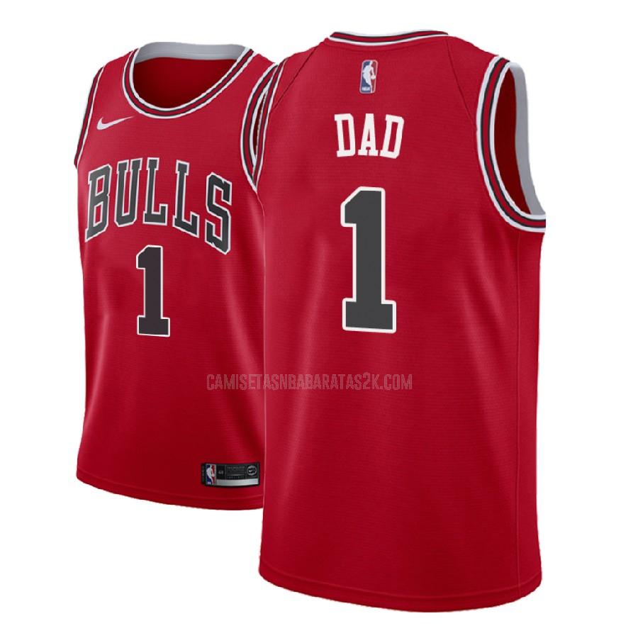 camiseta chicago bulls de la dad 1 hombres rojo dia del padre