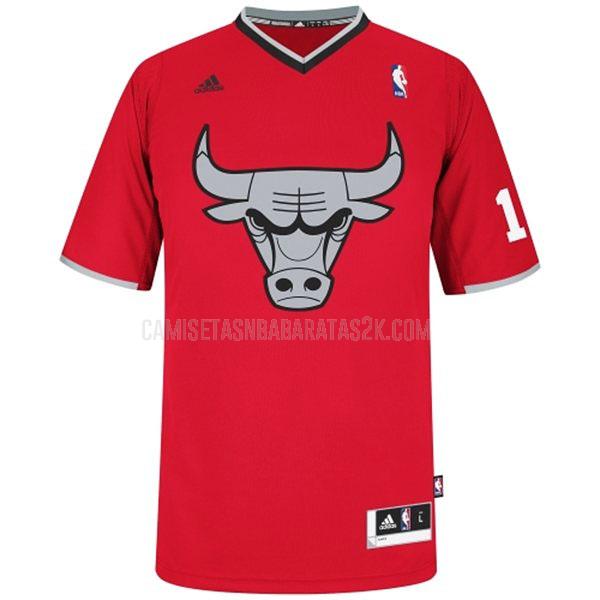 camiseta chicago bulls de la derrick rose 1 hombres rojo día de navidad 2013
