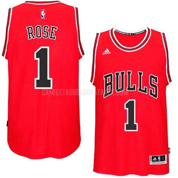camiseta chicago bulls de la derrick rose 1 hombres rojo road swingman 2014-15