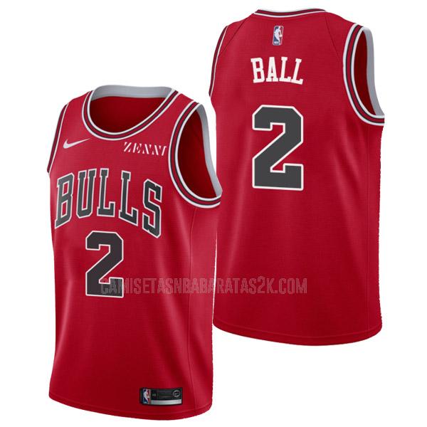 camiseta chicago bulls de la lonzo ball 2 hombres rojo icon edition