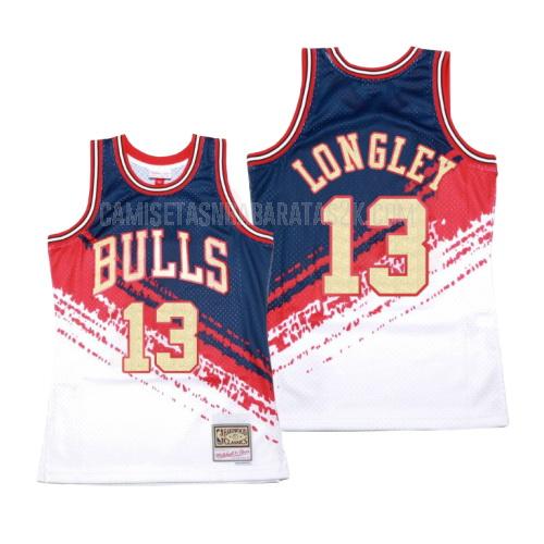camiseta chicago bulls de la luc longley 13 hombres blanco hardwood classics 1997-98