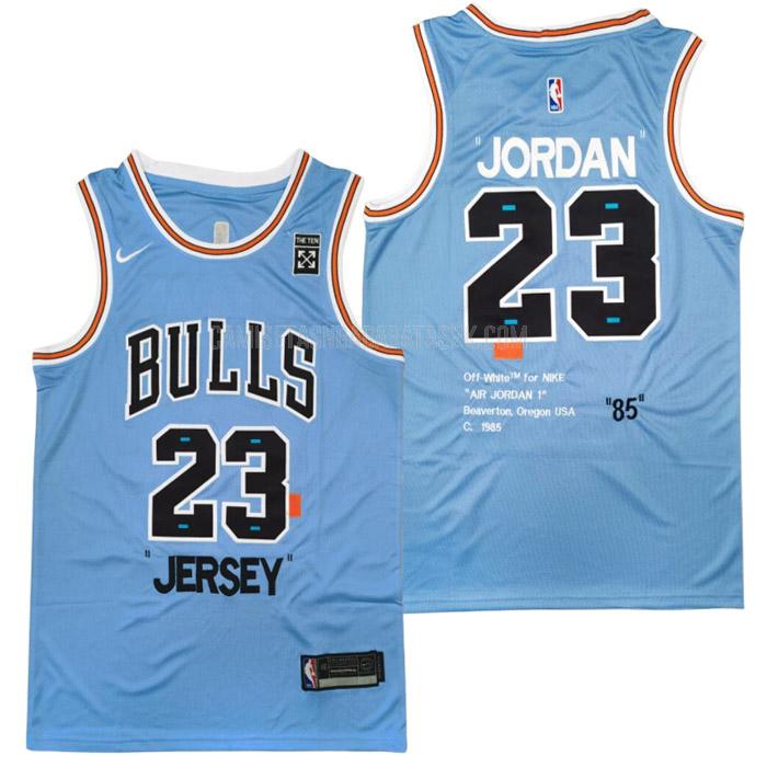 camiseta chicago bulls de la michael jordan 23 hombres azul off-white 1985