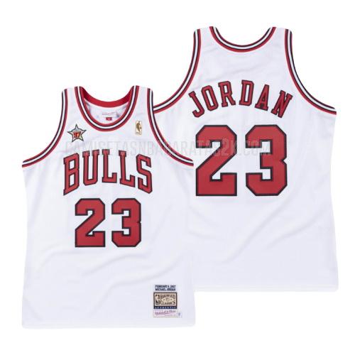 camiseta chicago bulls de la michael jordan 23 hombres blanco nba all-star 1997-98