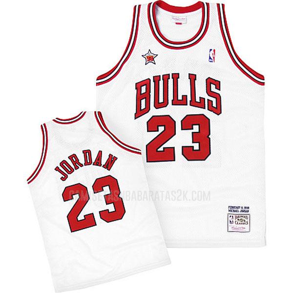 camiseta chicago bulls de la michael jordan 23 hombres blanco nba all-star 1998