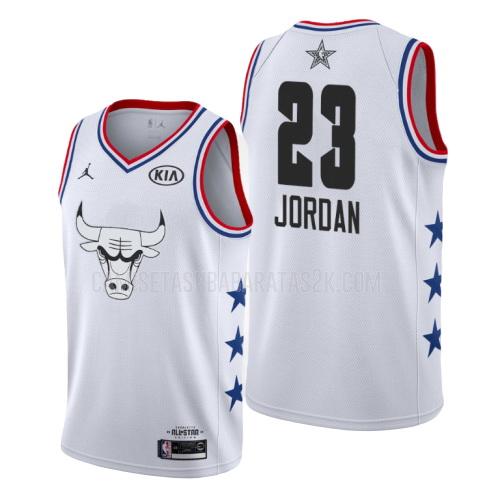 camiseta chicago bulls de la michael jordan 23 hombres blanco nba all-star 2019