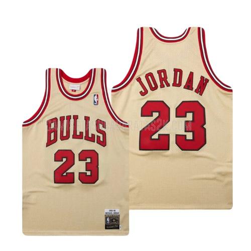 camiseta chicago bulls de la michael jordan 23 hombres color crema hardwood classics 1995-96