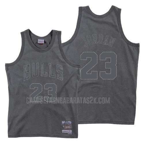 camiseta chicago bulls de la michael jordan 23 hombres gris lavado