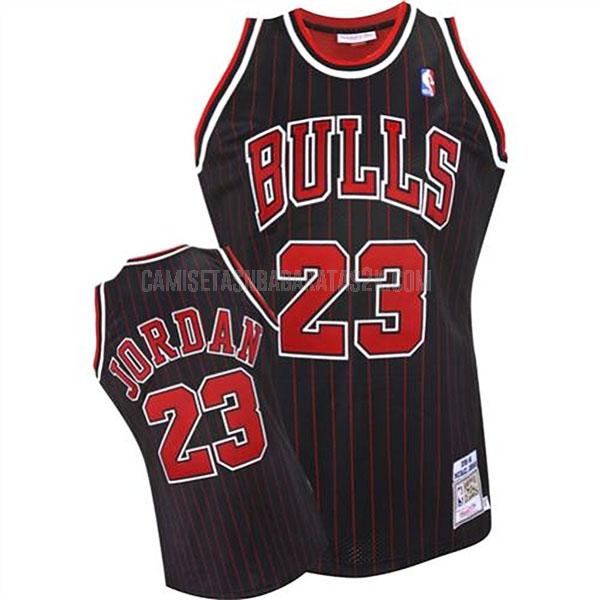 camiseta chicago bulls de la michael jordan 23 hombres negro authentic 1995-96