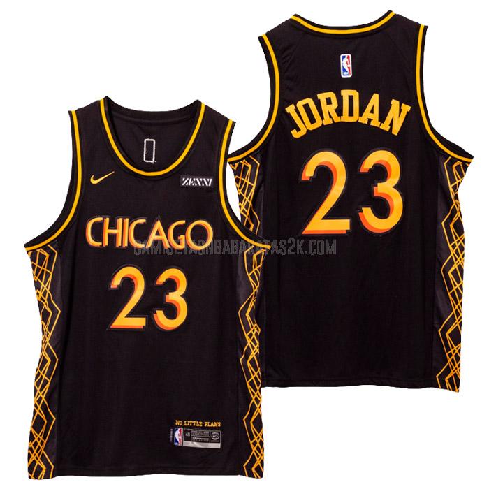 camiseta chicago bulls de la michael jordan 23 hombres negro city edition 2021