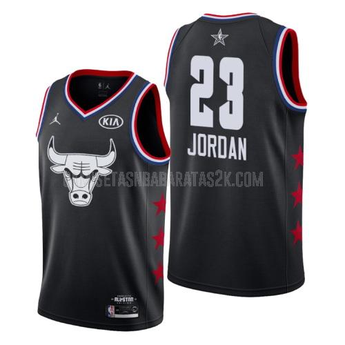 camiseta chicago bulls de la michael jordan 23 hombres negro nba all-star 2019