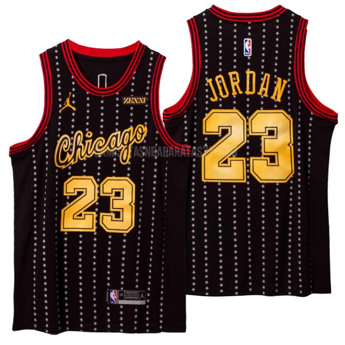 camiseta chicago bulls de la michael jordan 23 hombres negro star edition 2021