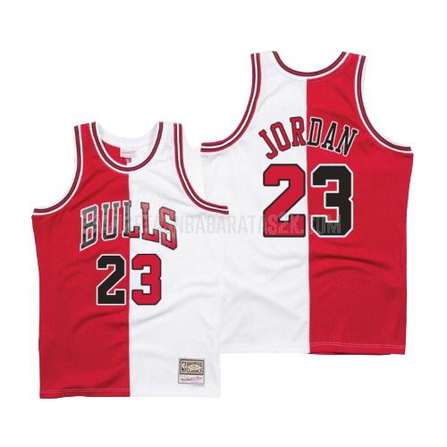 camiseta chicago bulls de la michael jordan 23 hombres rojo blanco división hardwood classics