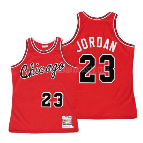 camiseta chicago bulls de la michael jordan 23 hombres rojo hardwood classics