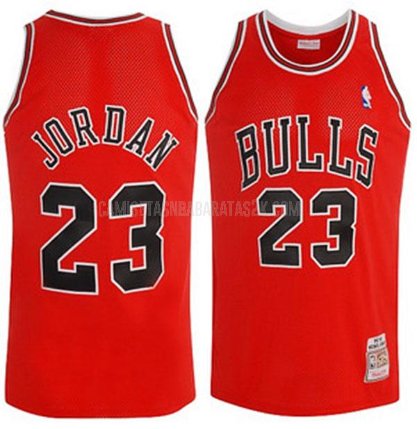 camiseta chicago bulls de la michael jordan 23 hombres rojo road 1997-98