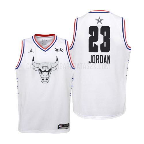 camiseta chicago bulls de la michael jordan 23 niños blanco nba all-star 2019