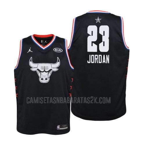 camiseta chicago bulls de la michael jordan 23 niños negro nba all-star 2019
