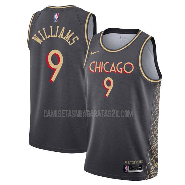 camiseta chicago bulls de la patrick williams 9 hombres negro city edition 2020-21