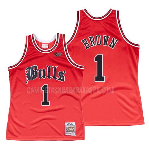 camiseta chicago bulls de la randy brown 1 hombres rojo old english 1997-98