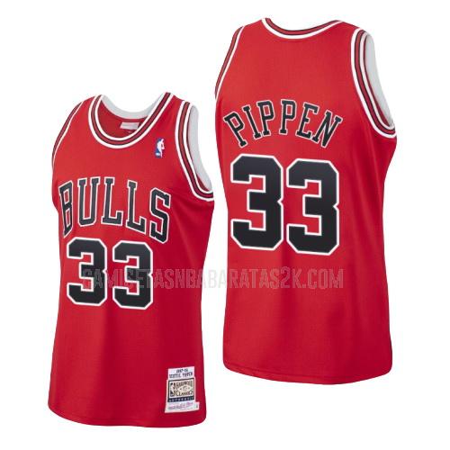 camiseta chicago bulls de la scottie pippen 33 hombres rojo hardwood classics 1997-98
