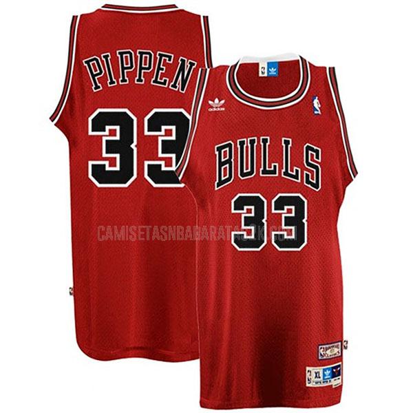camiseta chicago bulls de la scottie pippen 33 hombres rojo throwback