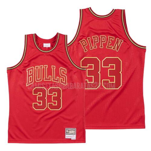 camiseta chicago bulls de la scottie pippen 33 hombres rojo throwback 2020