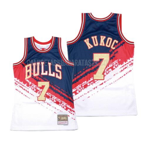 camiseta chicago bulls de la toni kukoc 7 hombres blanco hardwood classics 1997-98