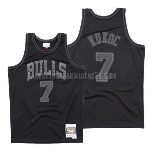 camiseta chicago bulls de la toni kukoc 7 hombres negro hardwood classics