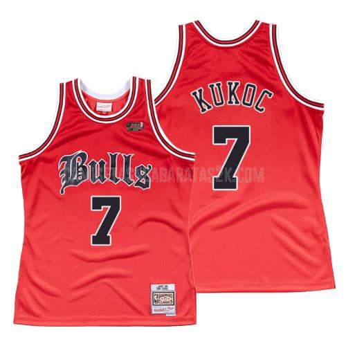 camiseta chicago bulls de la toni kukoc 7 hombres rojo old english 1997-98
