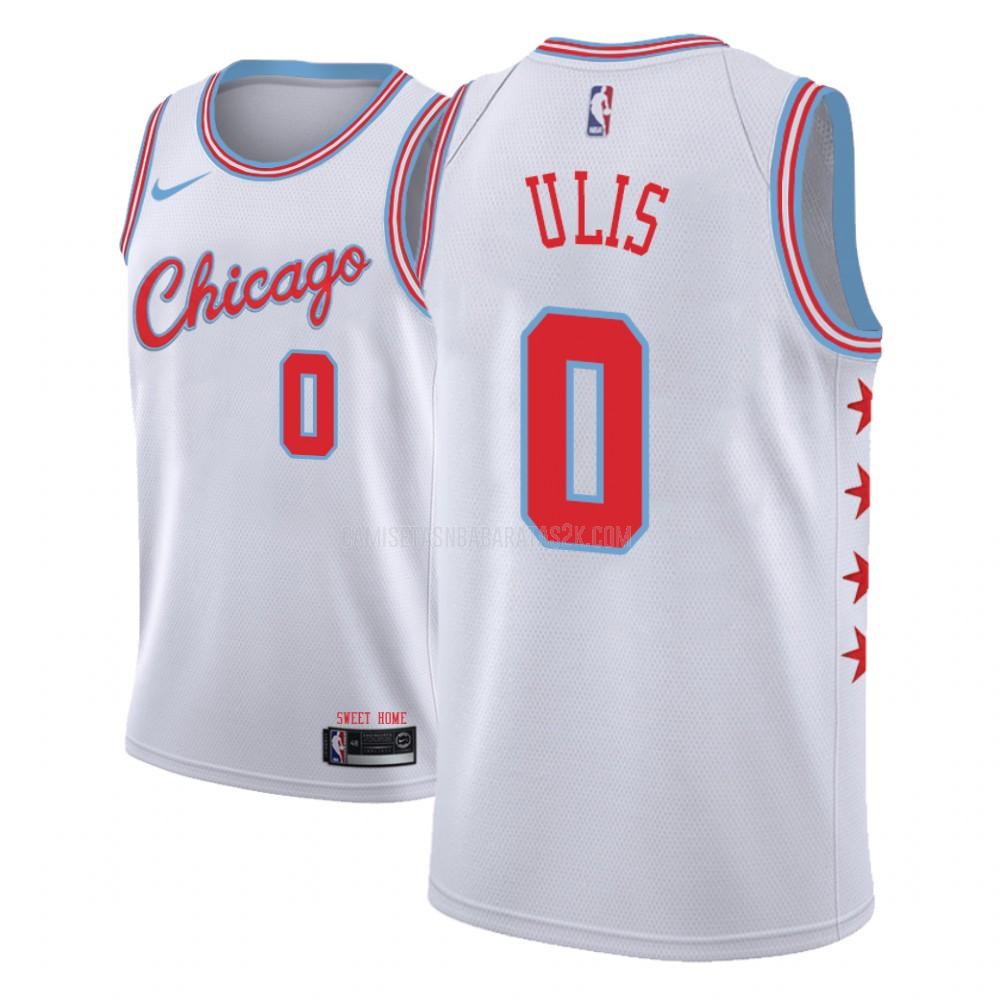 camiseta chicago bulls de la tyler ulis 0 hombres blanco edición city