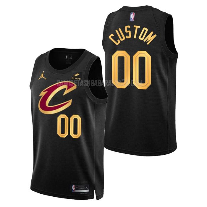 camiseta cleveland cavaliers de la custom hombre negro statement edition 2023