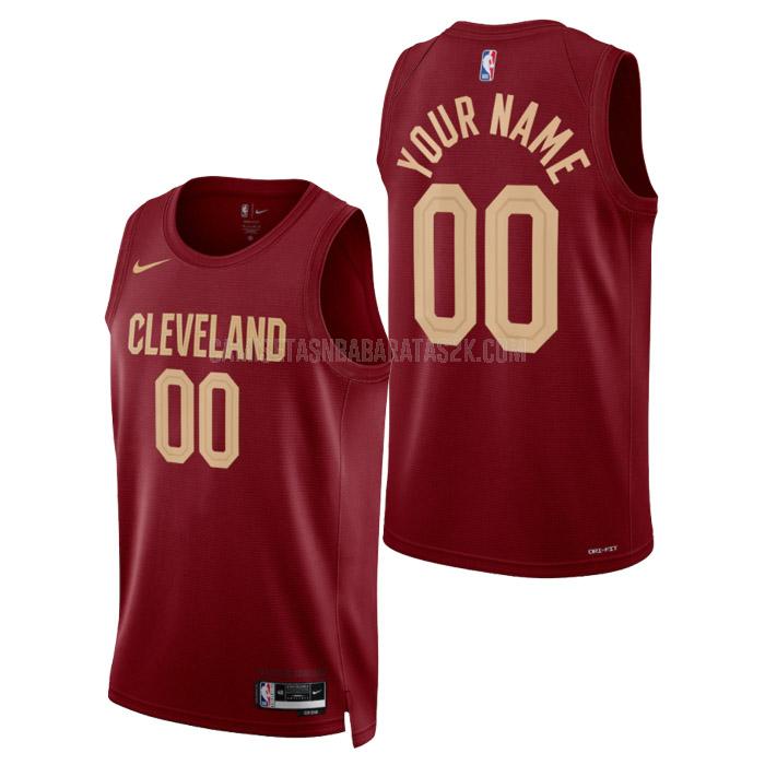 camiseta cleveland cavaliers de la custom hombre rojo icon edition 2023