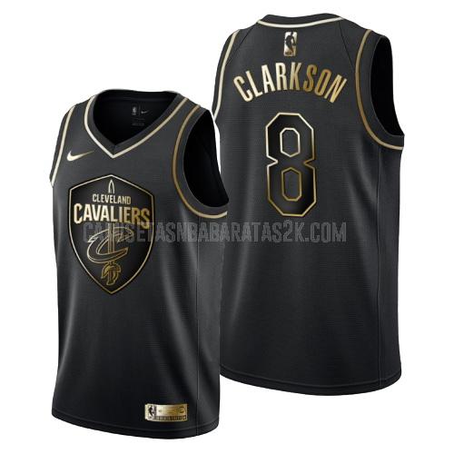 camiseta cleveland cavaliers de la jordan clarkson 8 hombres negro edición dorada