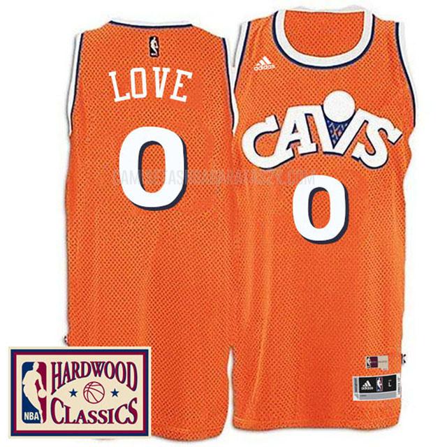 camiseta cleveland cavaliers de la kevin love 0 hombres naranja hardwood classics