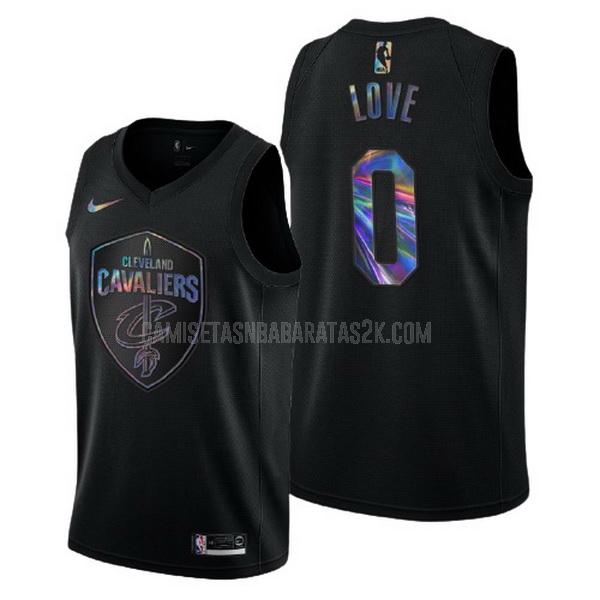 camiseta cleveland cavaliers de la kevin love 0 hombres negro logo holographic