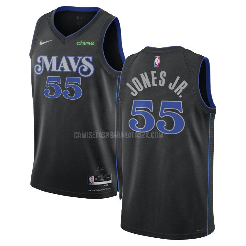 camiseta dallas mavericks de la jones jr 55 hombre negro city edition 2023-24