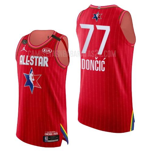 camiseta dallas mavericks de la luka doncic 77 hombres rojo nba all-star 2020