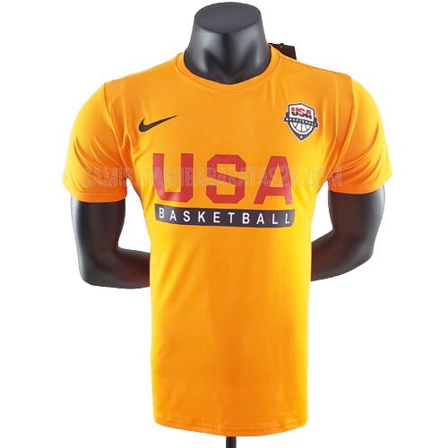 camiseta de baloncesto usa de la hombres amarillo 22822a4 2022-23