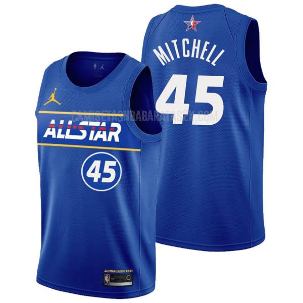 camiseta de la donovan mitchell 45 hombres azul all-star 2021