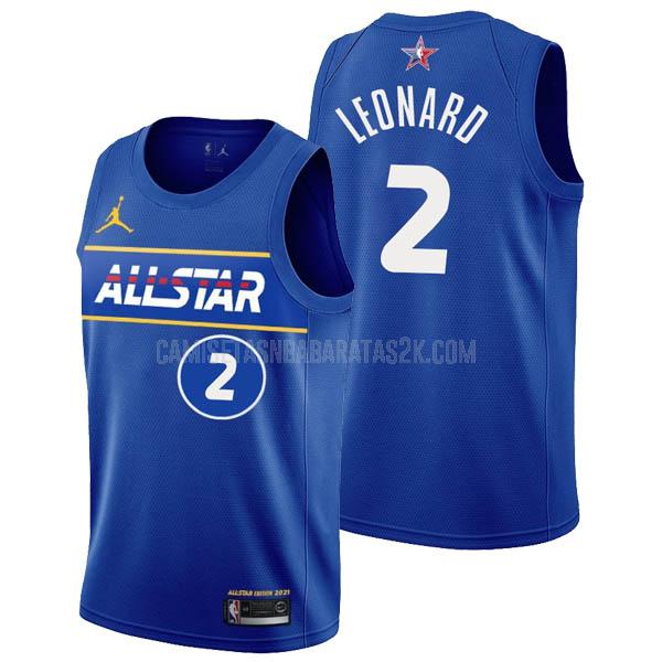 camiseta de la kawhi leonard 2 hombres azul all-star 2021